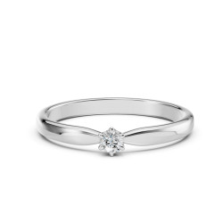 Zásnubní prsten Solitaire s diamantem 101-10040-W-0.1 | iSezam.cz
