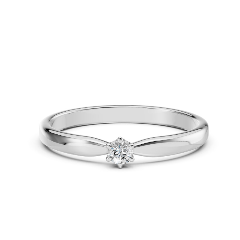 Zásnubní prsten Solitaire s diamantem 101-10040-W-0.1 | iSezam.cz