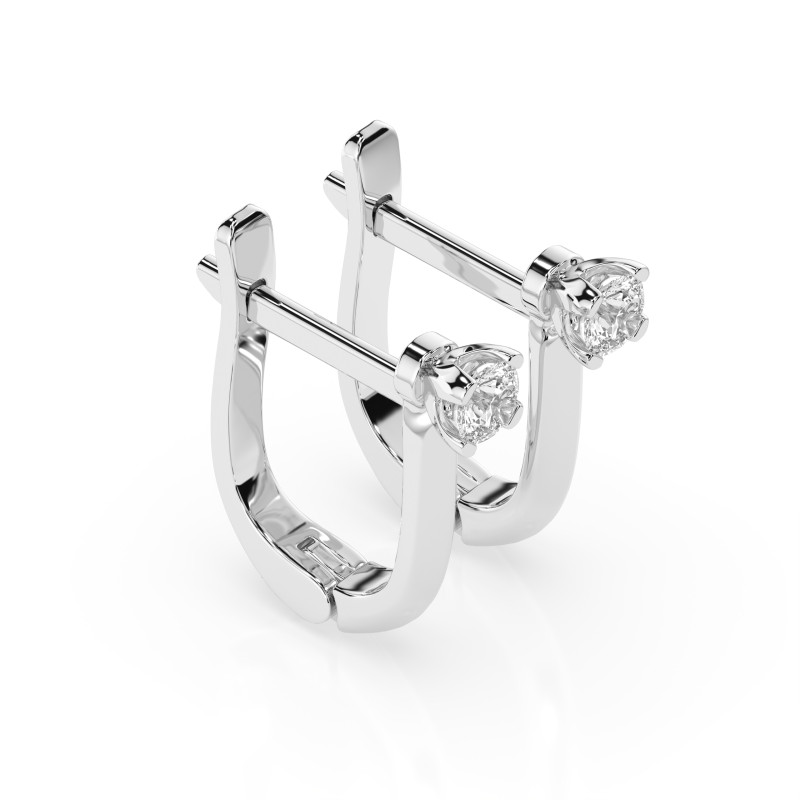 Náušnice solitaire s anglickým zapínáním s diamanty 102-10089-W-0.12