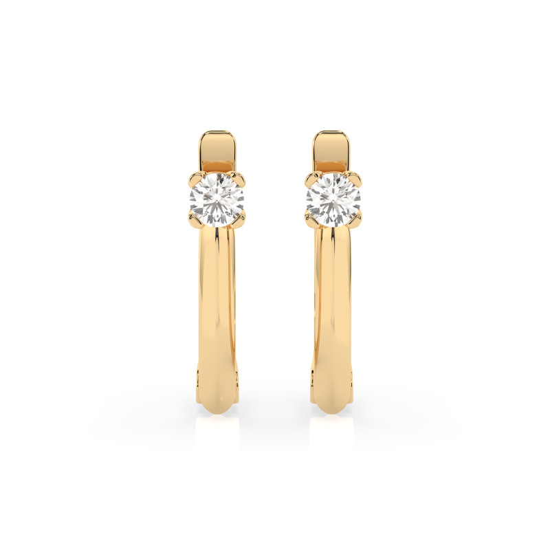 Náušnice solitaire s anglickým zapínáním s diamanty 102-10089-Y-0.12