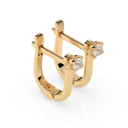Náušnice solitaire s anglickým zapínáním s diamanty 102-10089-Y-0.12