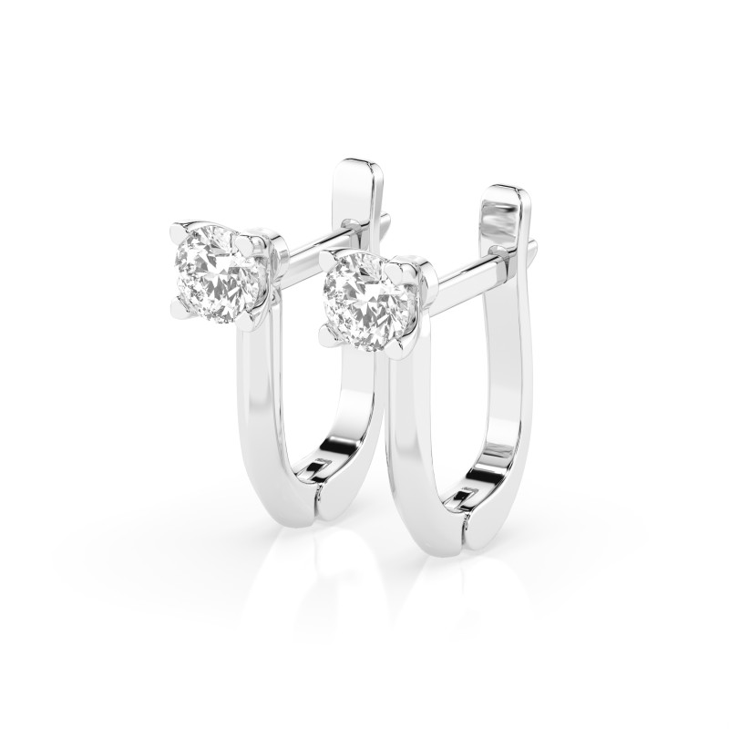Náušnice Soliter s anglickým zapínáním a diamanty KB 102-10089-W-0.6