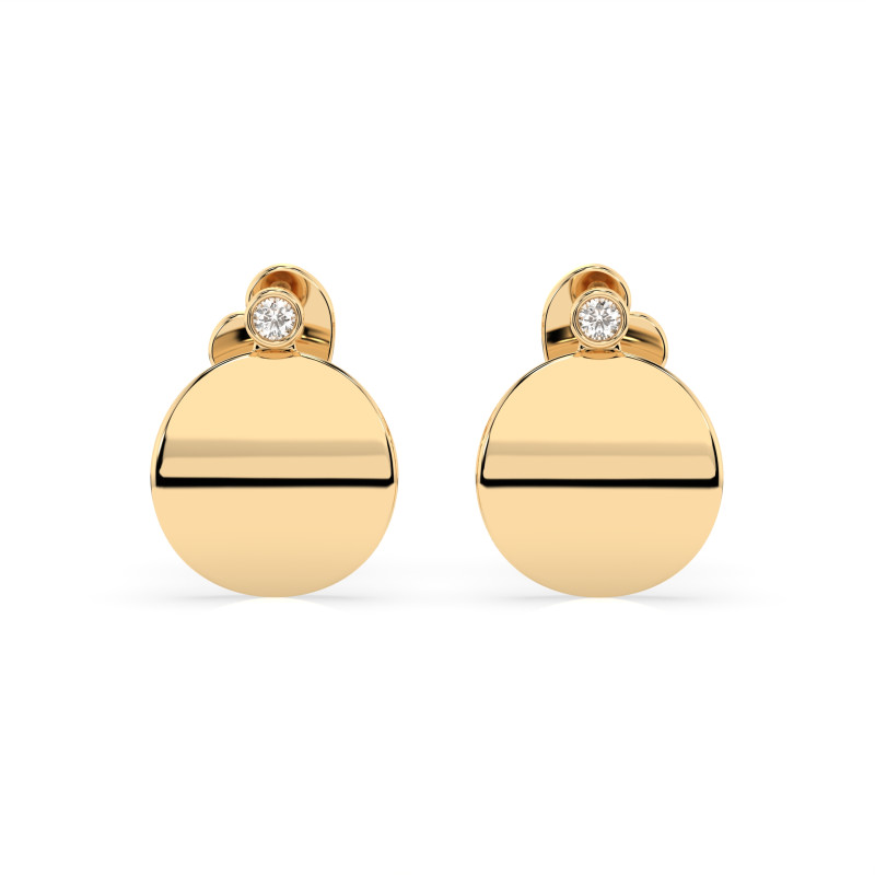 Náušnice Minimalismus s diamanty 102-10067-Y-0.04 - Jubiler Sezam