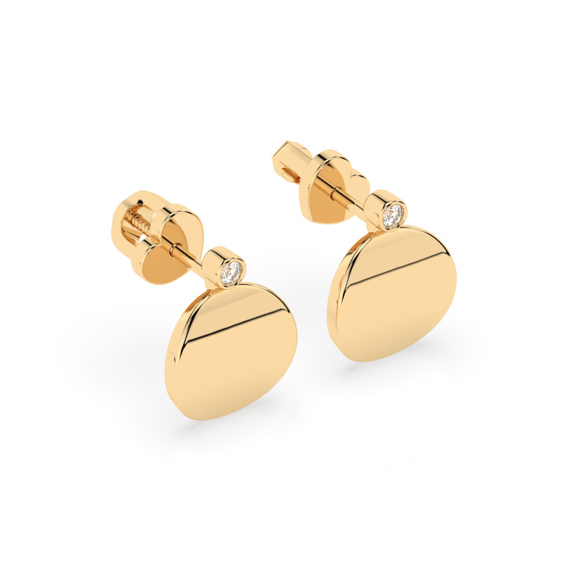 Náušnice Minimalismus s diamanty 102-10067-Y-0.04 - Jubiler Sezam