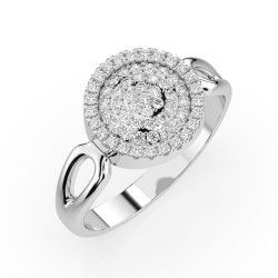 Zásnubní prsten Iluze s diamanty 101-10073-W-0.15 | iSezam.cz