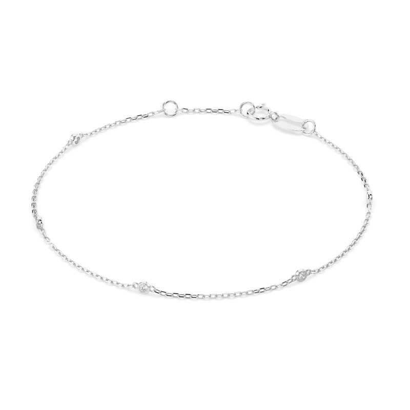 Náramek Minimalismus s diamanty 105-10008/5-W-0.07 - Klenotnictví Sezam