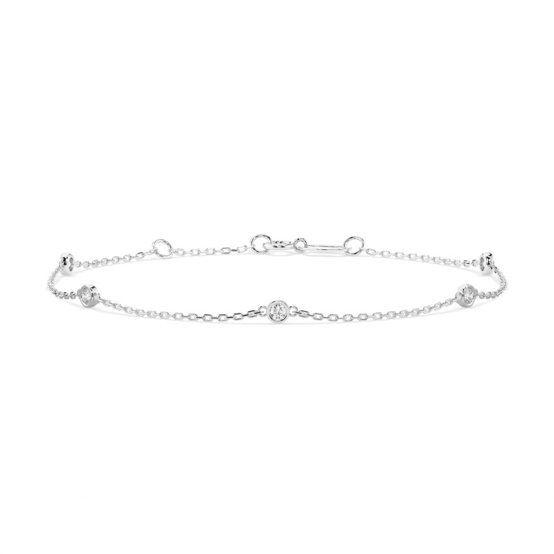 Náramek Minimalismus s diamanty 105-10008/5-W-0.14 - Jubiler Sezam