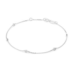 Náramek Minimalismus s diamanty 105-10008/5-W-0.14 - Jubiler Sezam