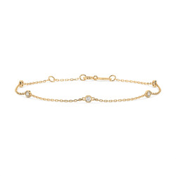 Náramek Minimalismus s diamanty 105-10008/5-Y-0.14 - Klenotnictví Sezam