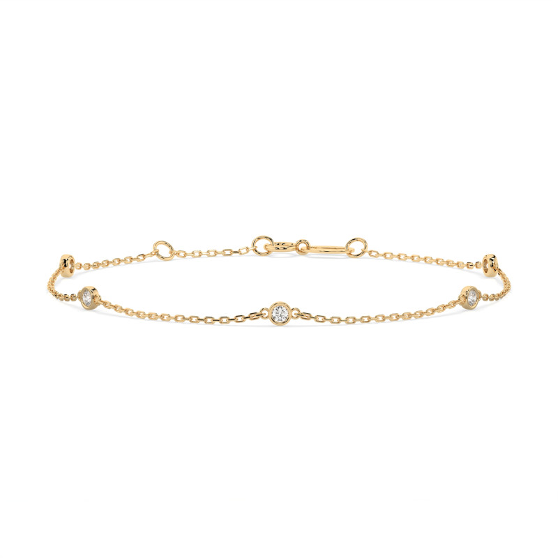 Náramek Minimalismus s diamanty 105-10008/5-Y-0.14 - Klenotnictví Sezam