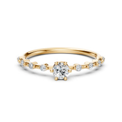 Zásnubní prsten ze žlutého zlata s diamanty 0.3 ct | iSezam.cz