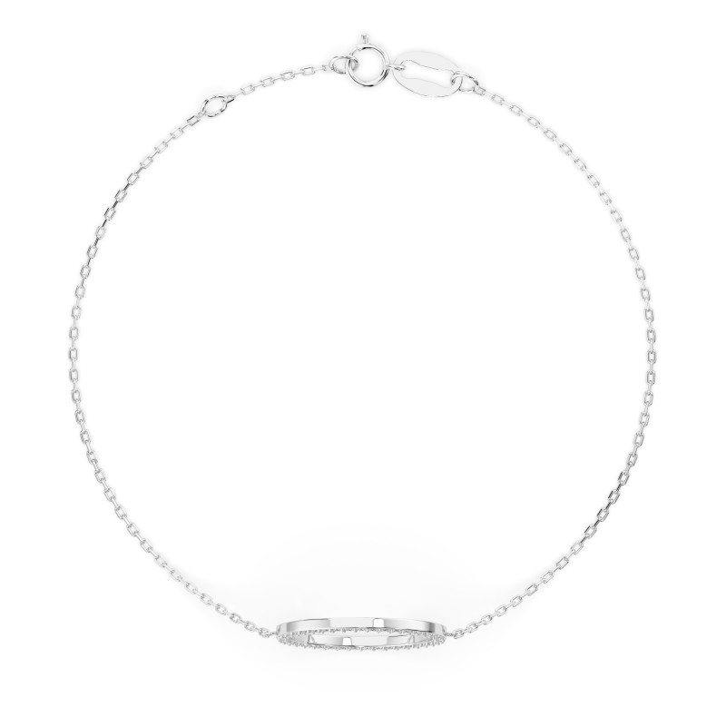 Zlatý náramek s diamanty Minimalismus 105-10007-W-0.21 | iSezam.cz