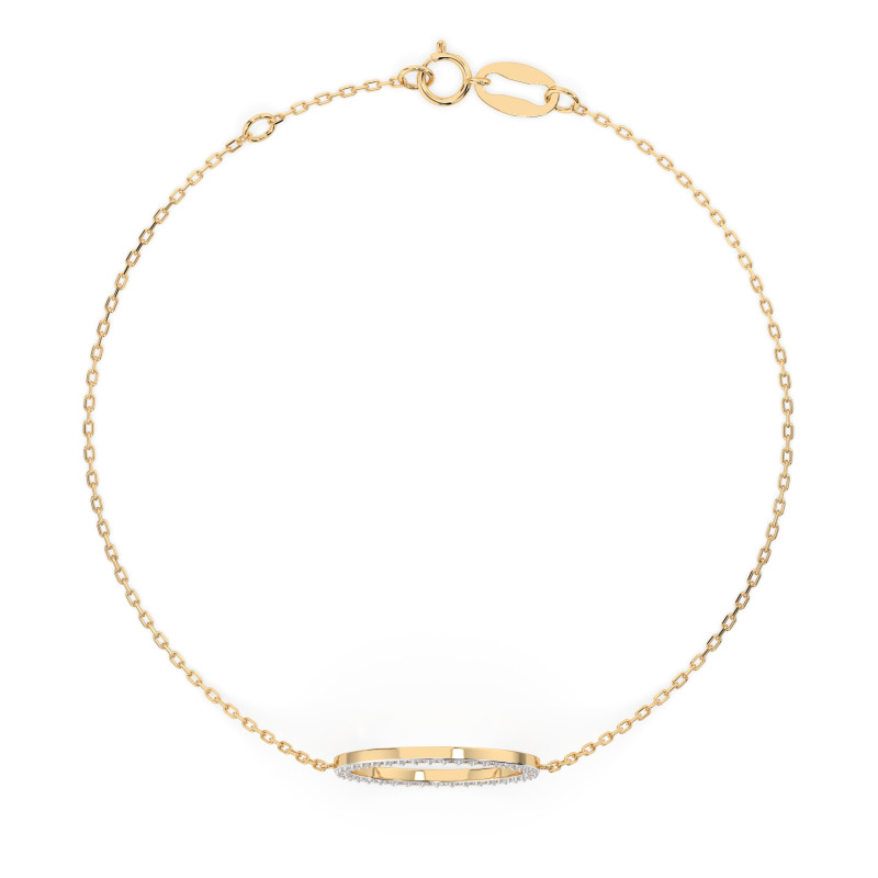 Náramek Minimalismus s diamanty 105-10007-Y-0.21 - Jubiler Sezam