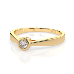 Zlatý zásnubní prsten s diamantem 0,15 ct | iSezam.cz