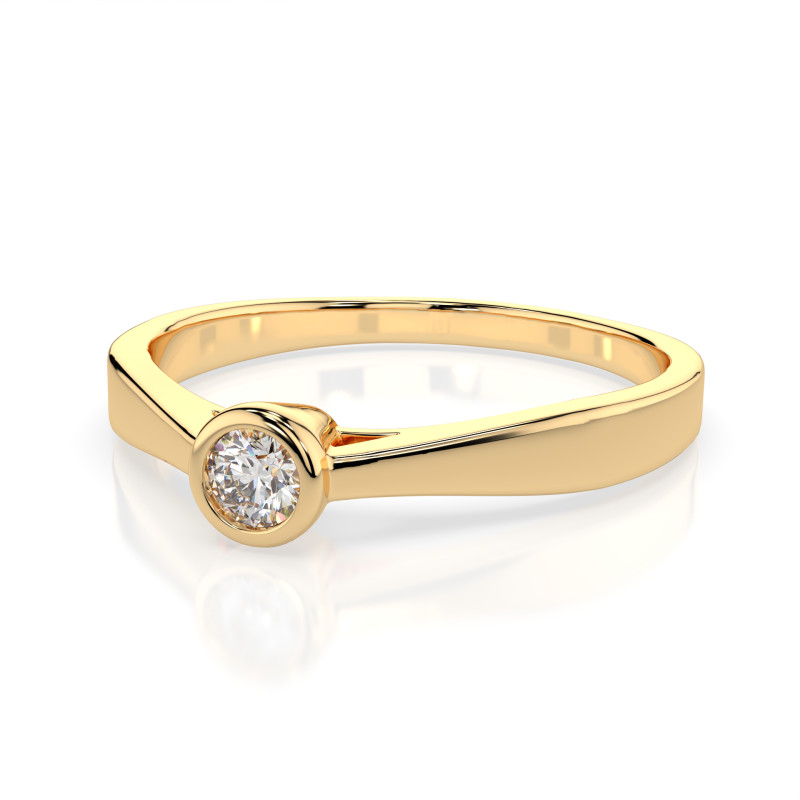 Zlatý zásnubní prsten s diamantem 0,15 ct | iSezam.cz
