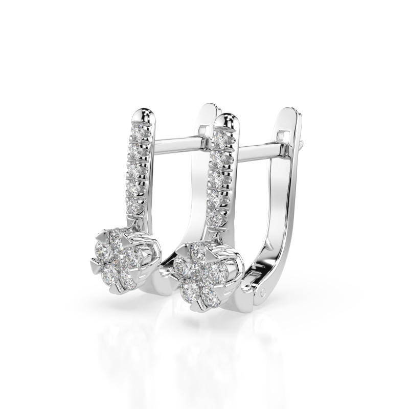 Náušnice Iluze s diamanty KB 102-10015/4-W-0,06