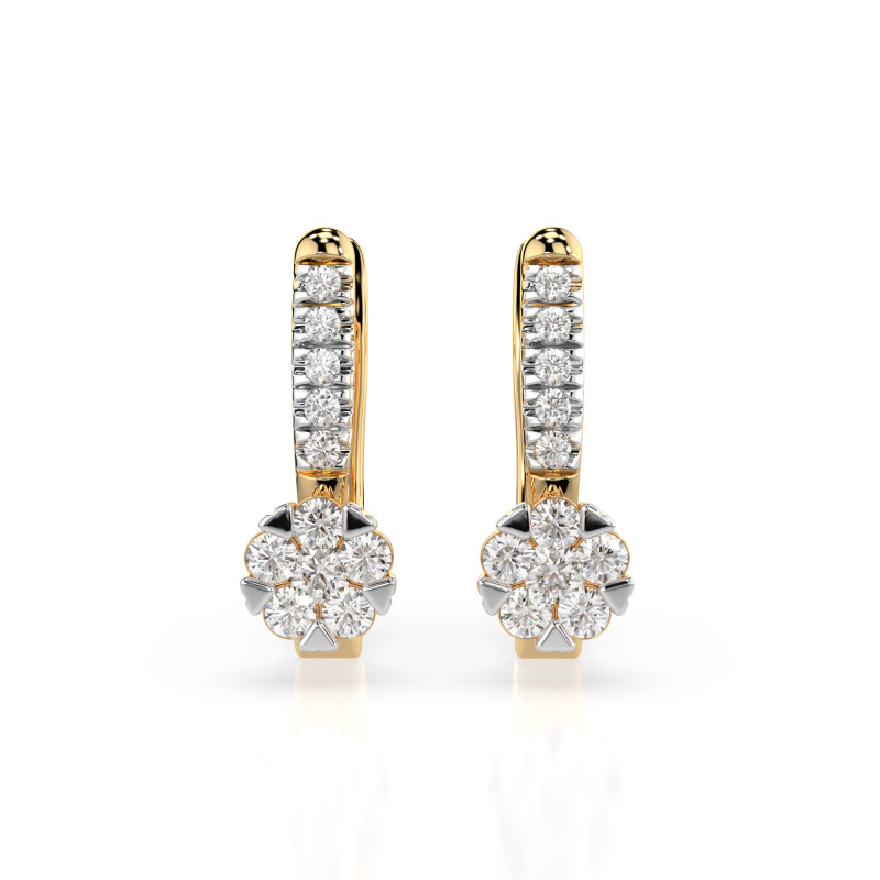Náušnice Iluze s diamanty 102-10015/4-Y-0.06 | iSezam.cz
