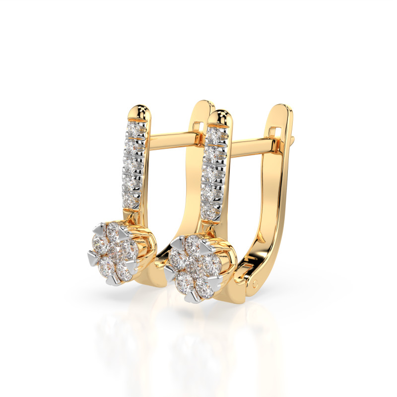 Náušnice Iluze s diamanty KB 102-10015/4-Y-0.06