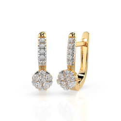 Náušnice Iluze s diamanty 102-10015/4-Y-0.06 | iSezam.cz