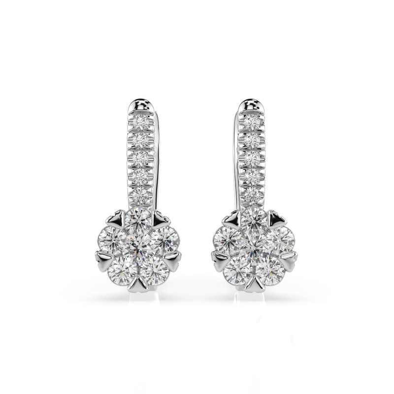 Náušnice Iluze s diamanty 102-10015/4-W-0.12 | iSezam.cz