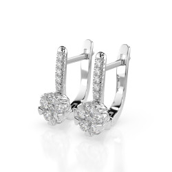 Náušnice Iluze s diamanty 102-10015/4-W-0.12 | iSezam.cz