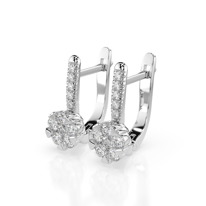 Náušnice Iluze s diamanty KB 102-10015/4-W-0.12