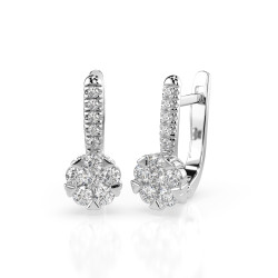 Náušnice Iluze s diamanty 102-10015/4-W-0.12 | iSezam.cz
