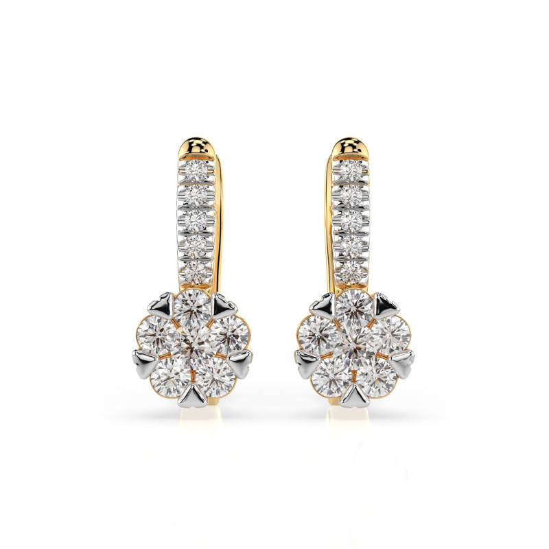 Náušnice Iluze s diamanty 102-10015/4-Y-0.12 - Klenotnictví Sezam
