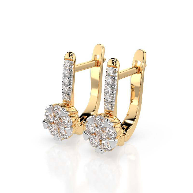 Náušnice Iluze s diamanty KB 102-10015/4-Y-0.12