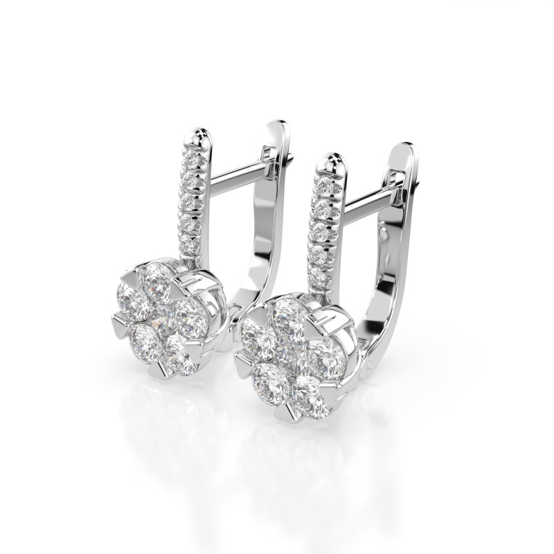 Náušnice Iluze s diamanty KB 102-10015/4-W-0.3