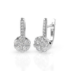 Náušnice Iluze s diamanty 102-10015/4-W-0.3 - Zlatnictví Sezam
