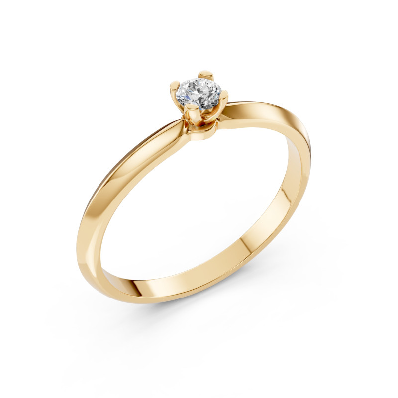 Zásnubní prsten Solitaire s diamantem 101-10089-Y-0.1 | iSezam.cz
