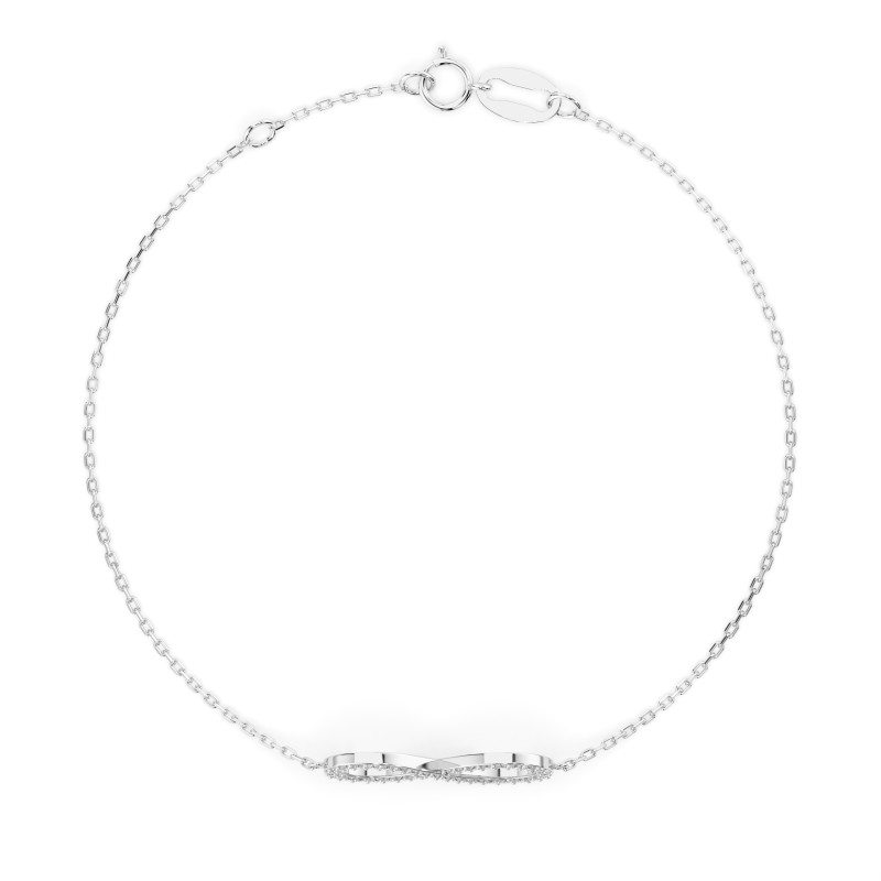 Náramek Minimalismus s diamanty 105-10006-W-0.19 - Klenotnictví Sezam