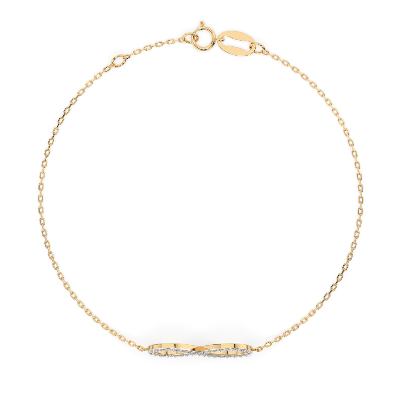 Náramek Minimalismus s diamanty 105-10006-Y-0.19 - Jubiler Sezam