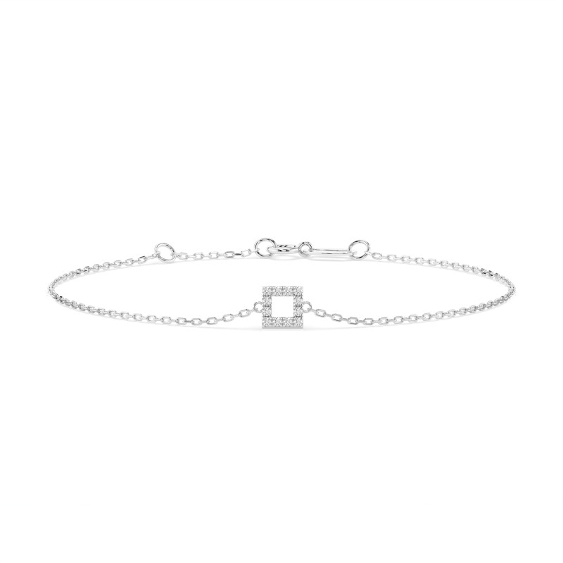 Náramek Minimalismus s diamanty 105-10016-W-0.06 - Klenotnictví Sezam