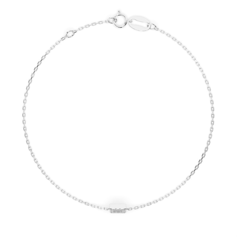 Náramek Minimalismus s diamanty 105-10016-W-0.06 - Klenotnictví Sezam