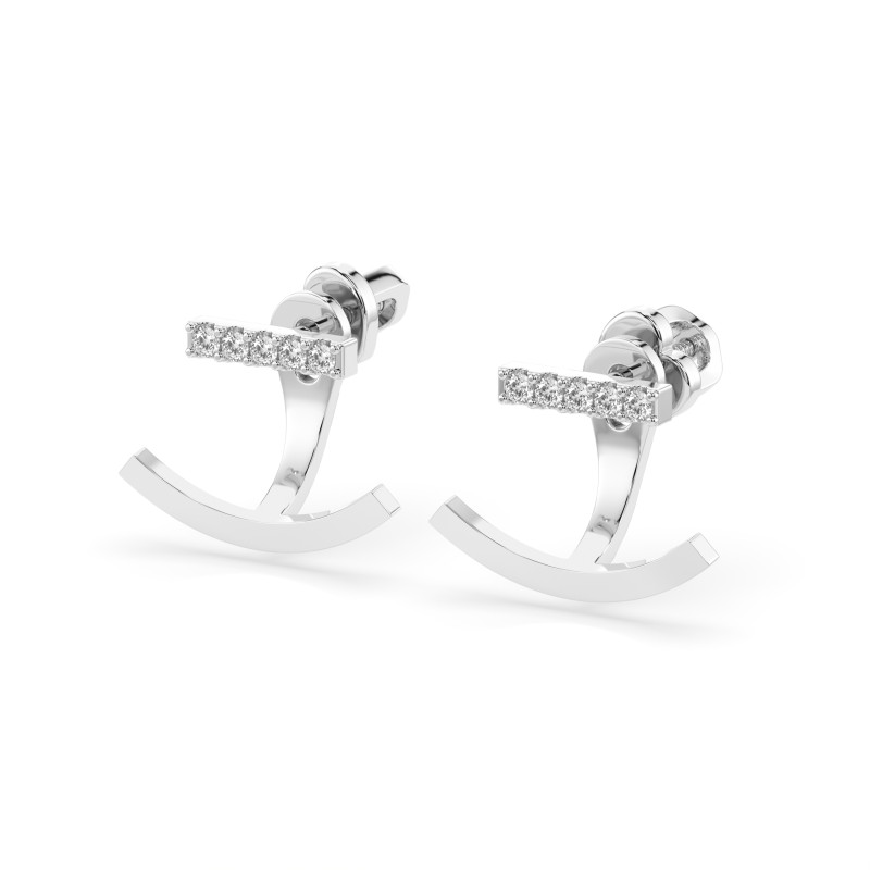 Náušnice Minimalismus s diamanty KB 102-10084-W-0.15