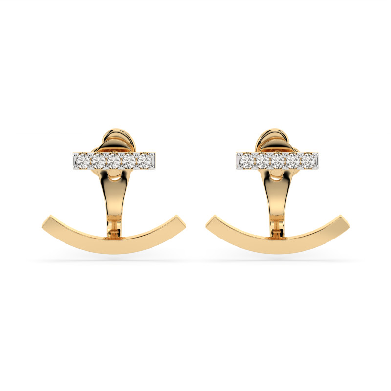 Náušnice Minimalismus s diamanty 102-10084-Y-0.15 - Klenotnictví Sezam