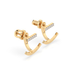 Náušnice Minimalismus s diamanty 102-10084-Y-0.15 - Klenotnictví Sezam