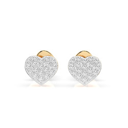 Objevte okouzlující náušnice Iluze ve tvaru srdce ze žlutého zlata (585) s 36 diamanty (0.18ct). Ideální dárek nebo osobní ozdob