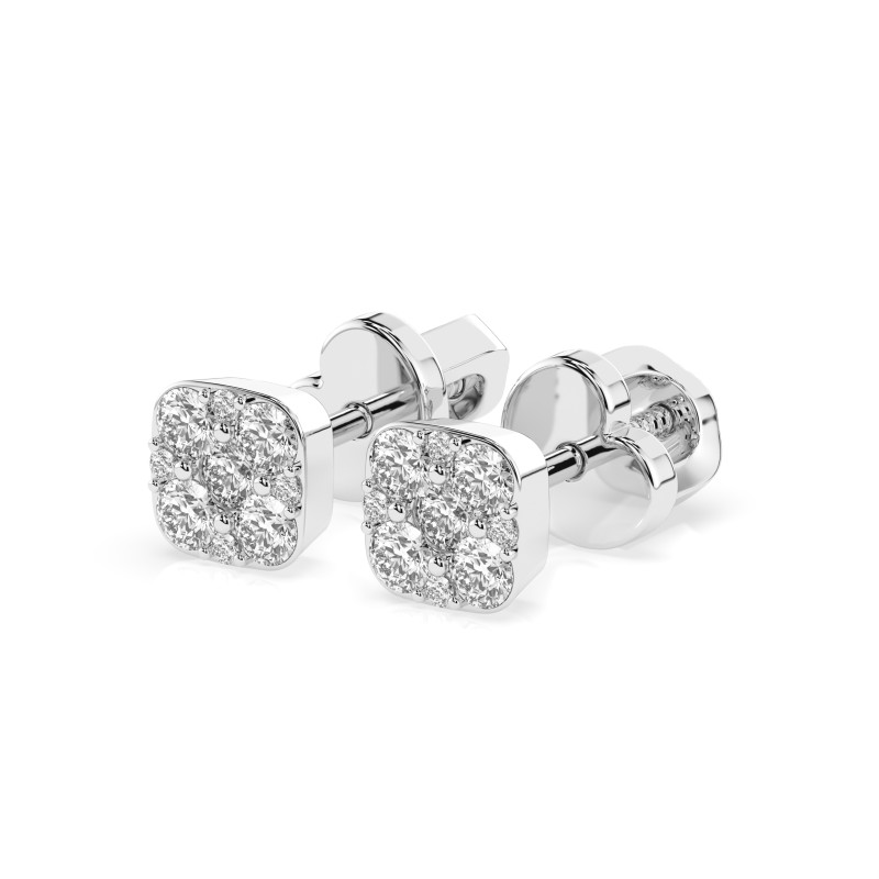Náušnice Iluzja s diamanty KB 102-10107-W-0.06