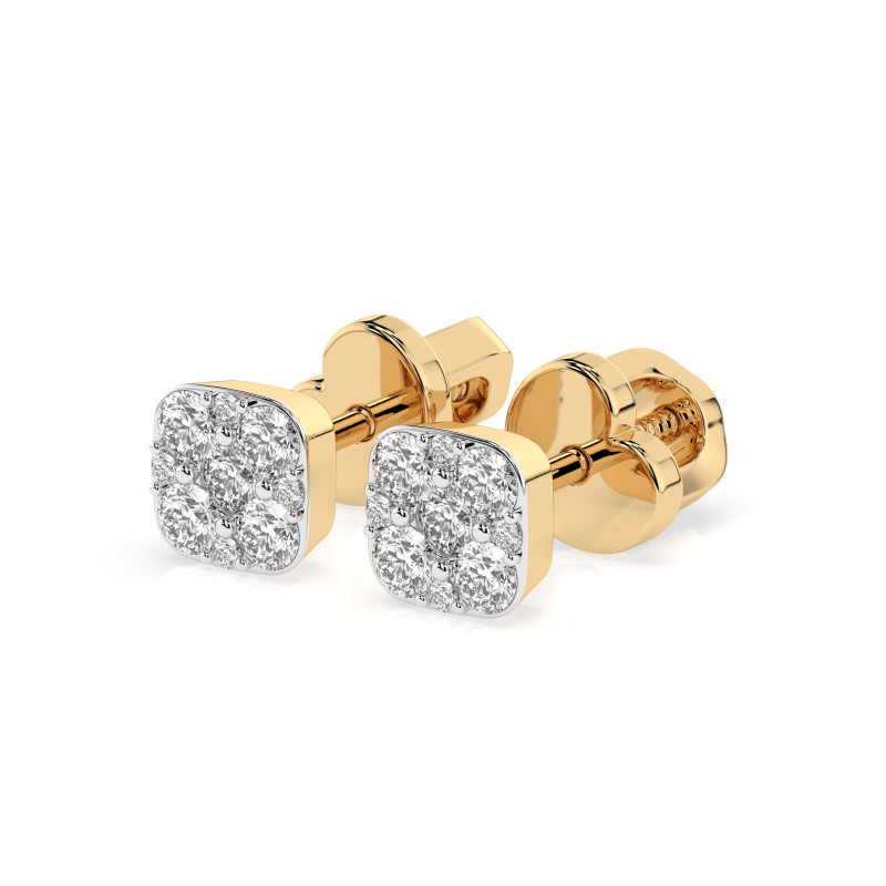 Náušnice Iluze s diamanty KB 102-10107-Y-0.06