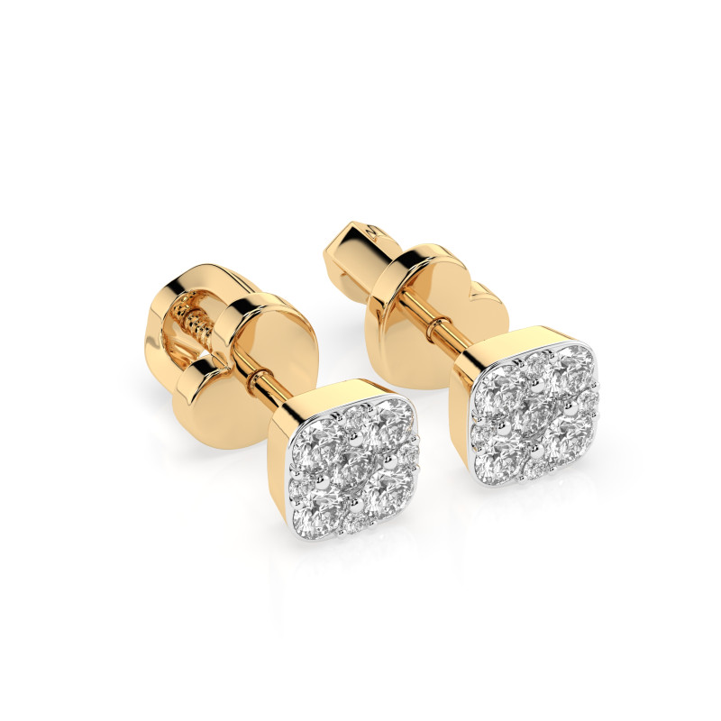 Náušnice Iluze s diamanty 102-10107-Y-0.06 - Klenotnictví Sezam