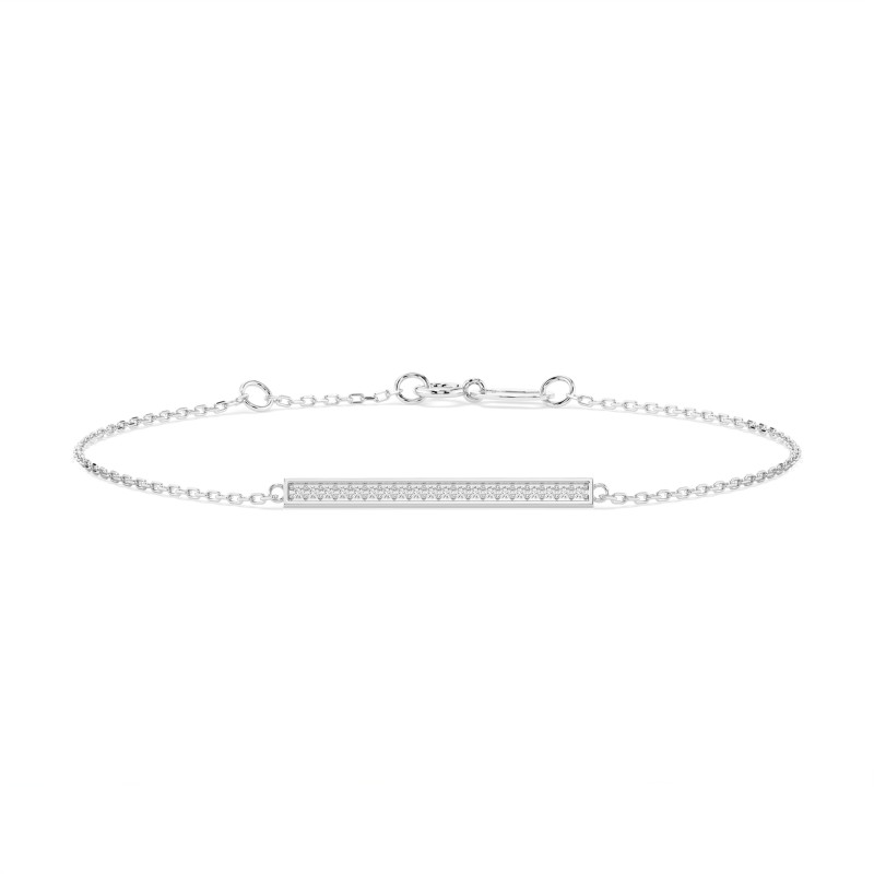 Náramek Minimalismus s diamanty 105-10017-W-0.1 - Jubiler Sezam