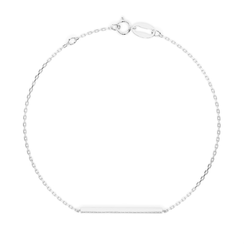 Náramek Minimalismus s diamanty 105-10017-W-0.1 - Jubiler Sezam