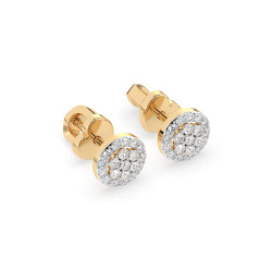 Náušnice Iluze s diamanty 102-10072-Y-0.16 - Zlatnictví Sezam