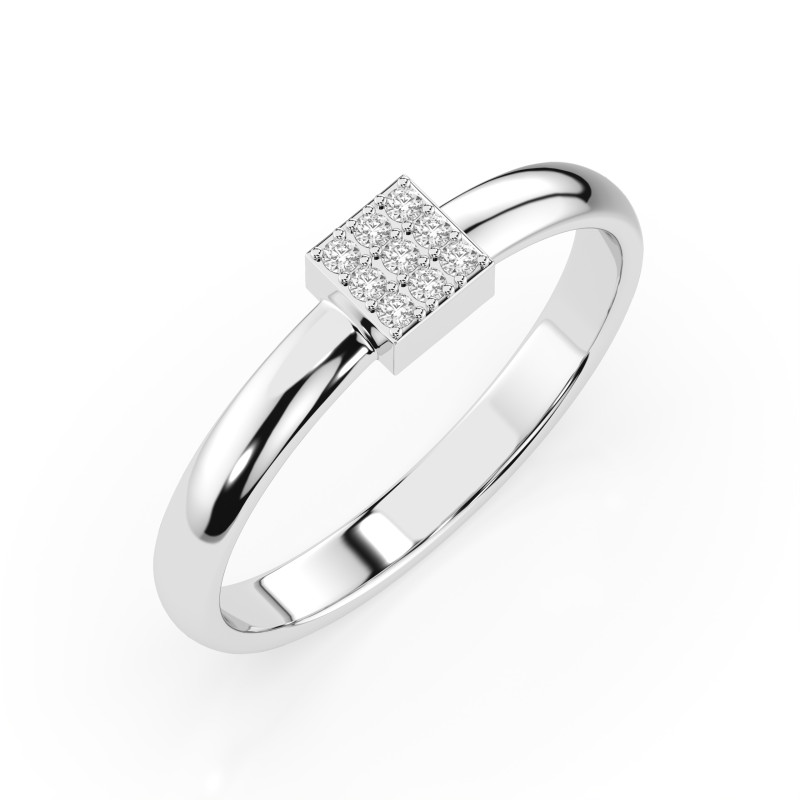 Zásnubní prsten Iluze s diamanty 101-10063-W-0.05 | iSezam.cz