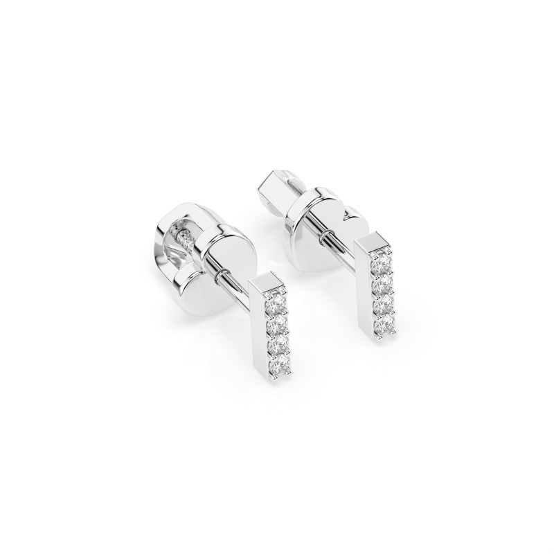Náušnice Minimalismus s diamanty 102-10069-W-0.08 - Jubiler Sezam