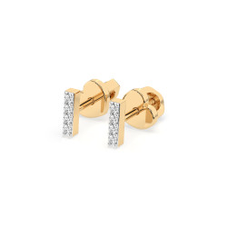 Náušnice Minimalismus s diamanty 102-10069-Y-0.08 - Jubiler Sezam