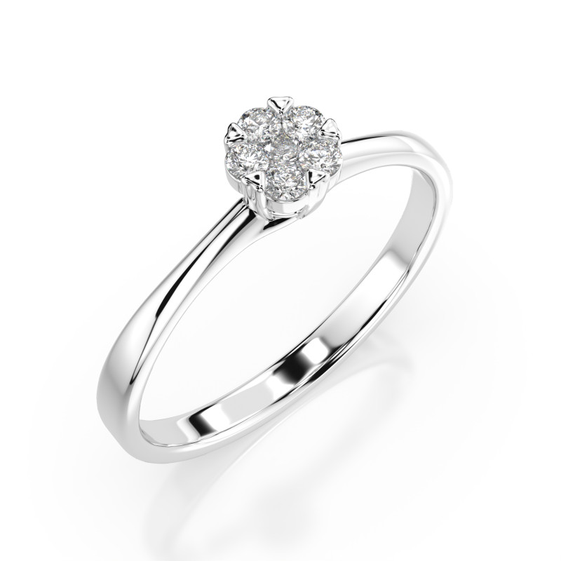 Prsten Iluze s diamanty 101-10015/1-W-0.03 - Jubiler Sezam